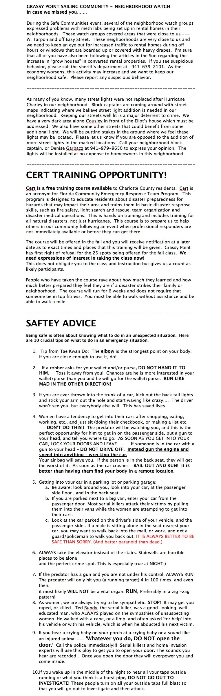 Neighborhood Watch March 2013 Newsletter