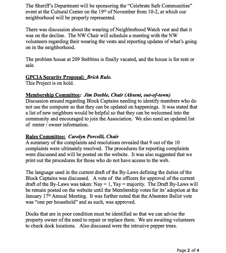 November 7th Minutes